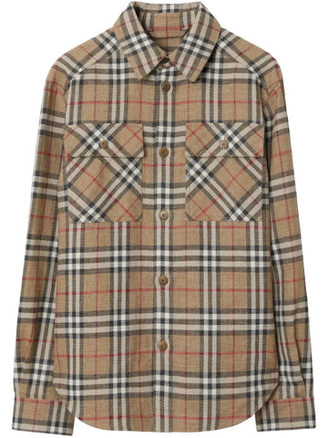BURBERRY Checkered Design Cotton Shirt