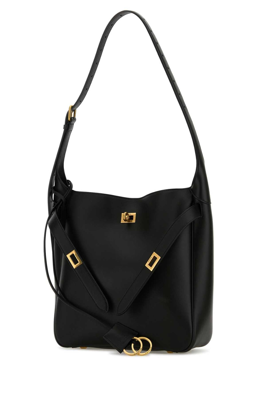 BALENCIAGA Mini Leather Hobo Shoulder Handbag