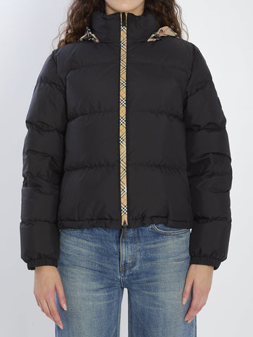 BURBERRY Women's Cropped Puffer Jacket with Concealed Hood