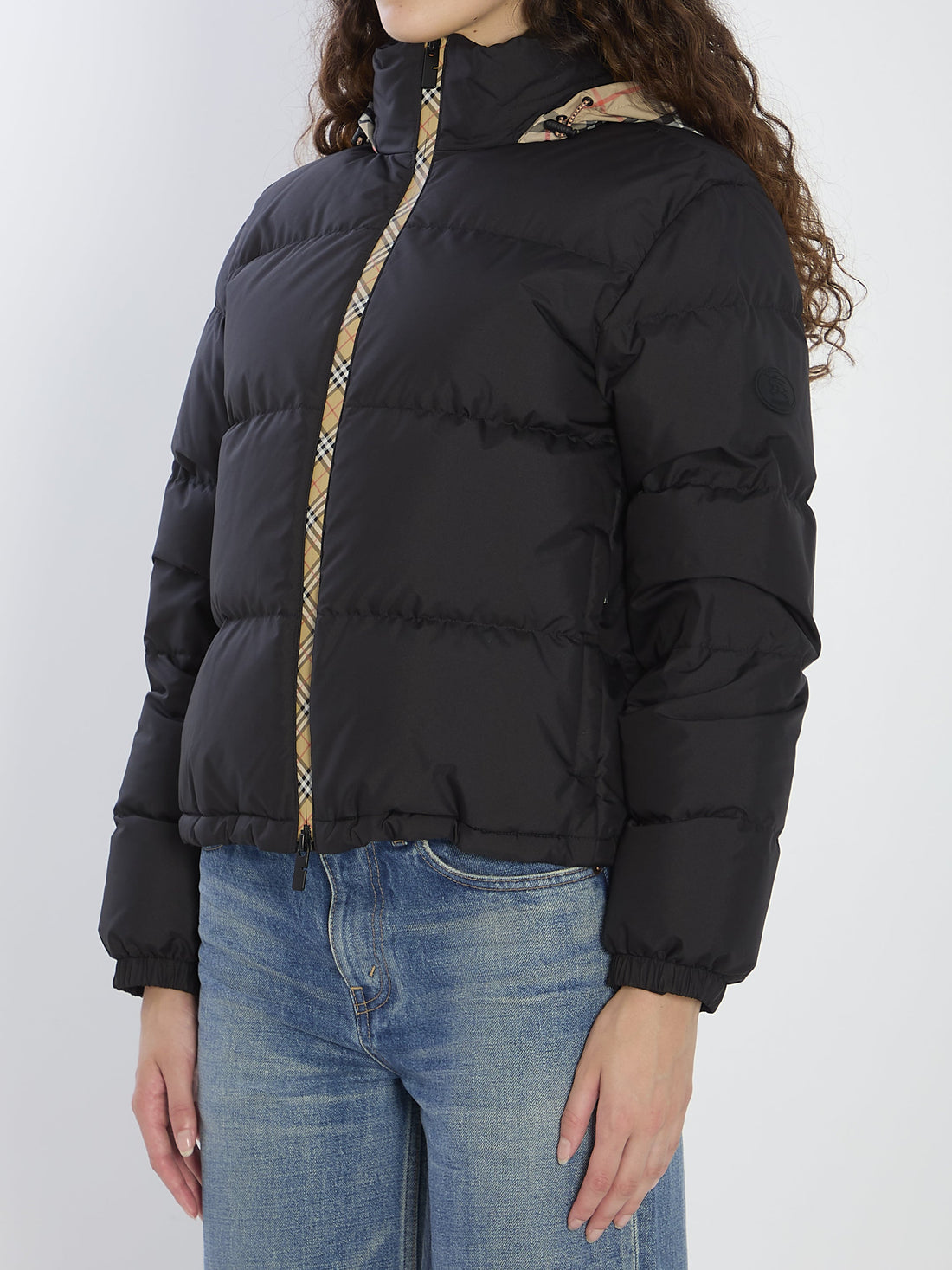 BURBERRY Women's Cropped Puffer Jacket with Concealed Hood