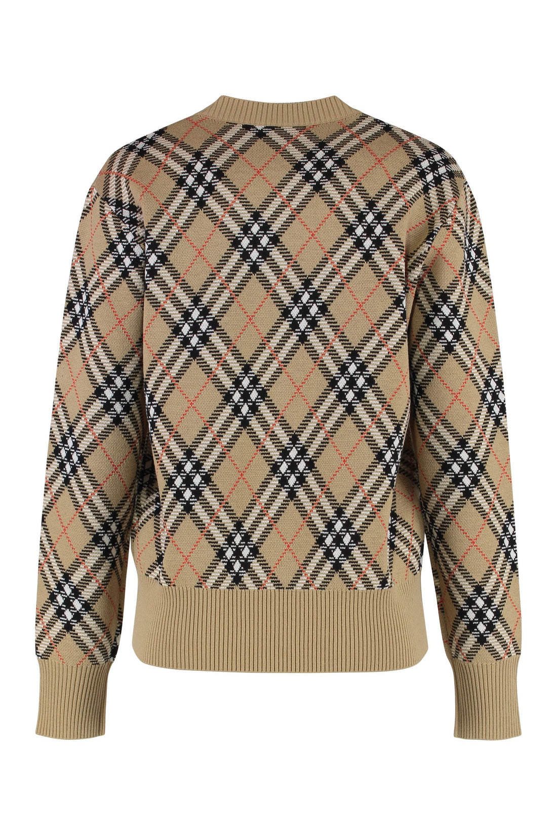 BURBERRY Wool Blend Pullover with Check Motif