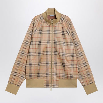 BURBERRY High Collar Sweatshirt with Check Motif
