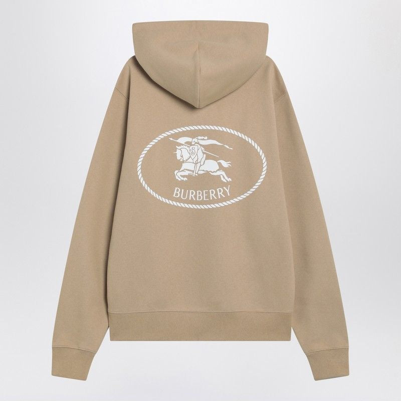 BURBERRY Knight Stamp Hoodie with Drawstring Hood for Men