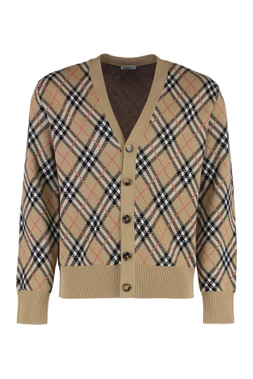 BURBERRY Vintage Check Wool Cardigan for Men