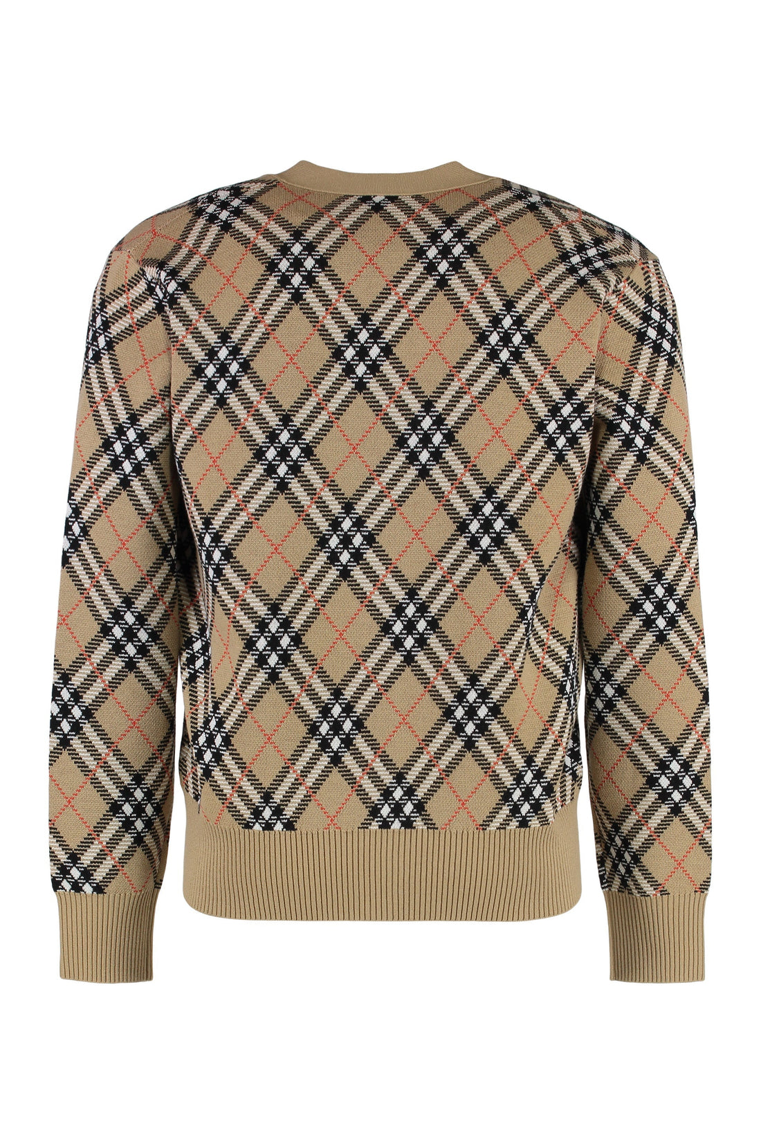 BURBERRY Vintage Check Wool Cardigan for Men