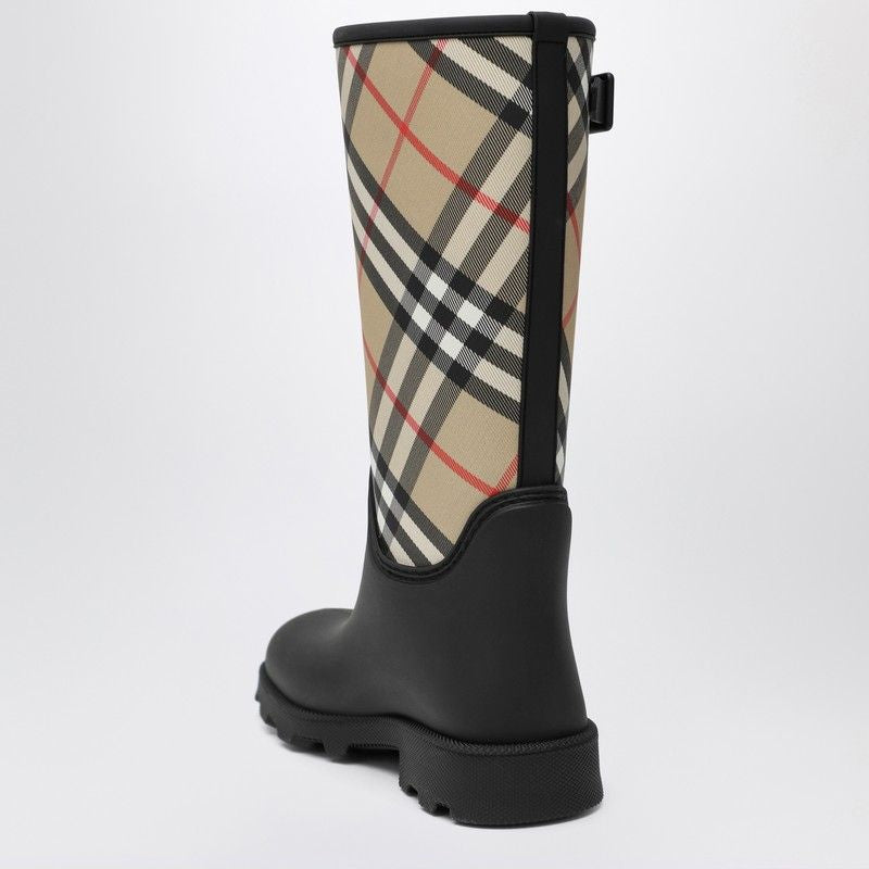 BURBERRY Vintage Check Rubber Rain Boots for Women