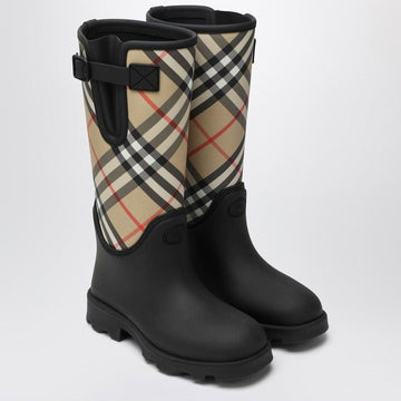 BURBERRY Vintage Check Rubber Rain Boots for Women
