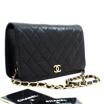 Top Quality Chanel Full New Chain Shoulder Bag Clutch Black Quilted Lambskin