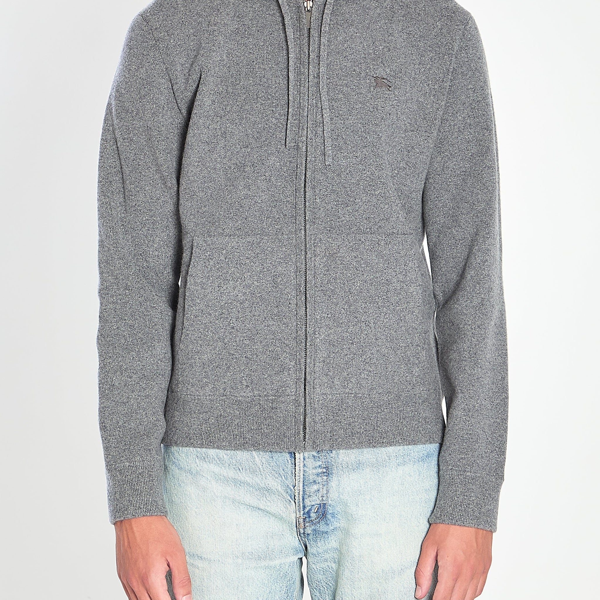 BURBERRY Cashmere-Blend Hoodie Sweatshirt - Slim Fit, Size L