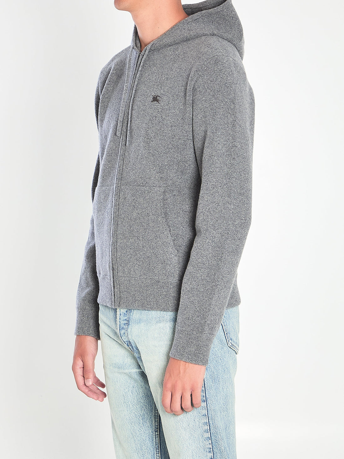 BURBERRY Cashmere-Blend Hoodie Sweatshirt - Slim Fit, Size L