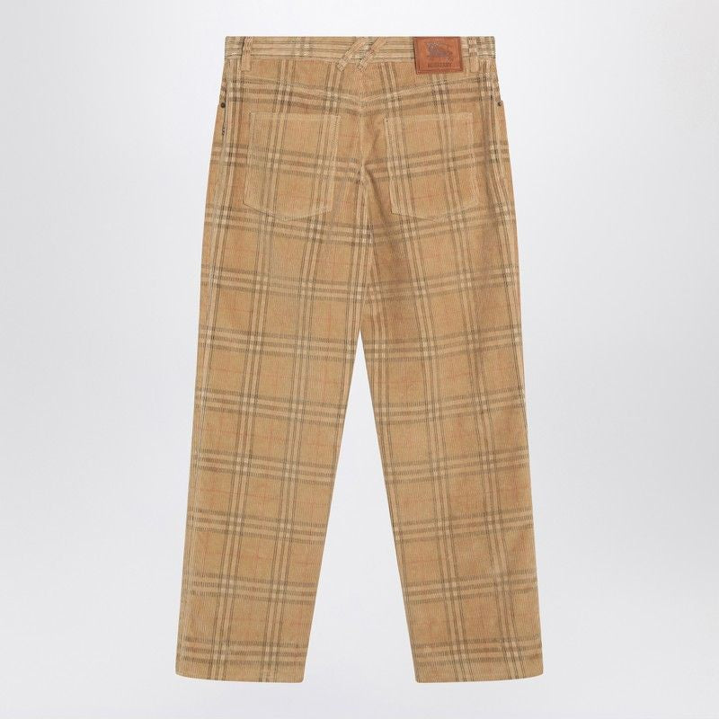BURBERRY Check Corduroy Trousers for Men