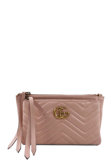 GG Marmont Matelasse Pouch with Strap Pink