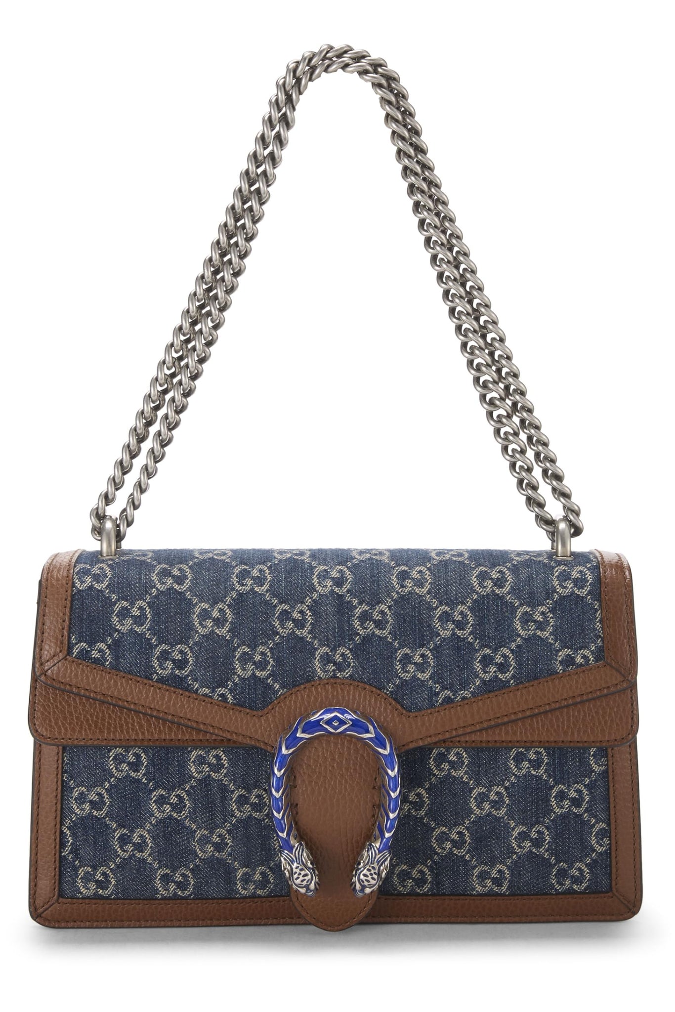 Gucci, Blue Denim Dionysus Shoulder Bag Small, Blue