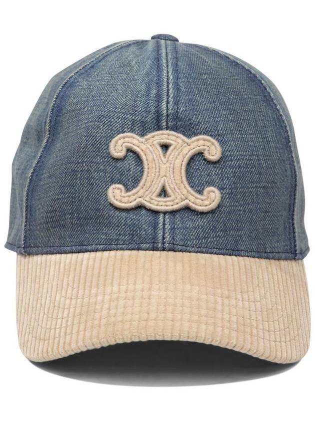 CELINE Triomphe Patch Ball Cap Union Wash Blue