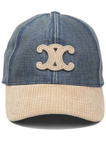 CELINE Triomphe Patch Ball Cap Union Wash Blue