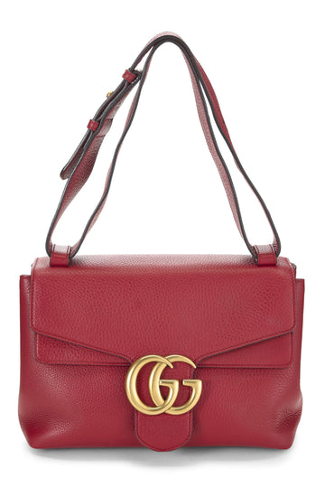 Gucci, Red Leather GG Marmont Shoulder Bag, Red