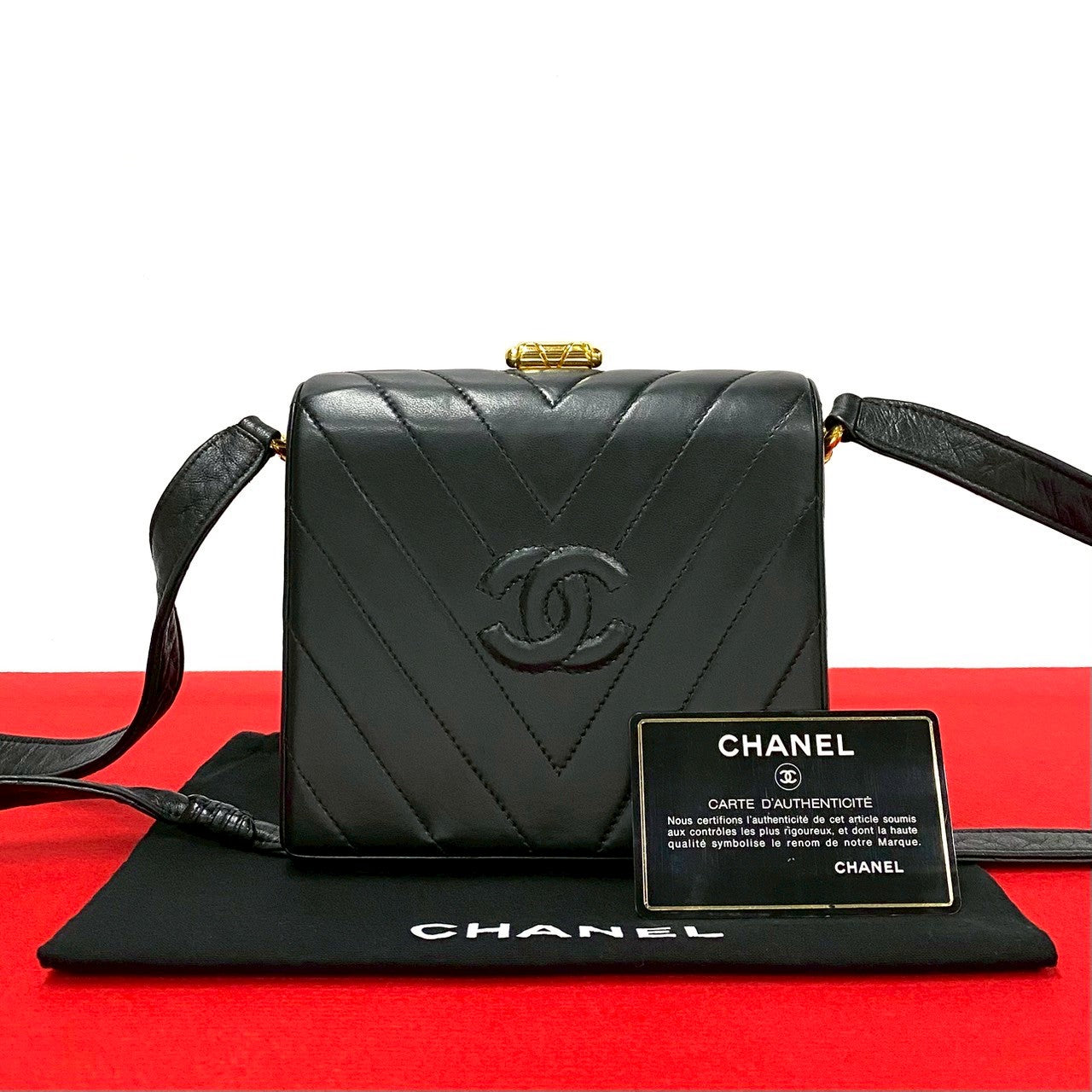 Chanel V Stitch Lambskin Shoulder Bag