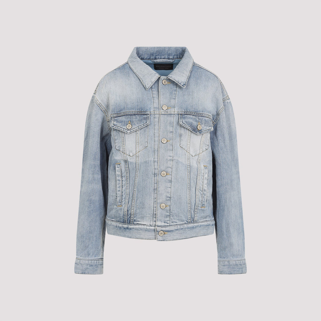 BALENCIAGA Denim Jacket - Women's Light Faded Style