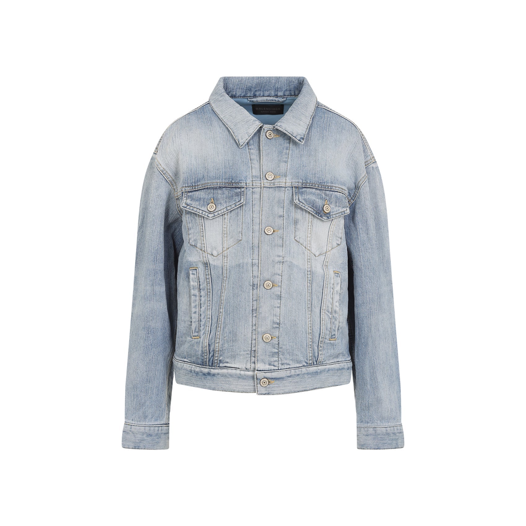 BALENCIAGA Denim Jacket - Women's Light Faded Style