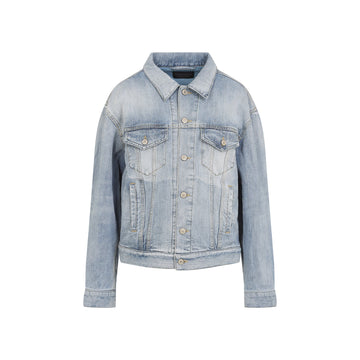 BALENCIAGA Denim Jacket - Women's Light Faded Style
