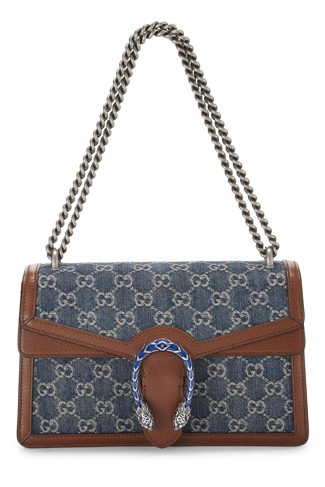 Gucci, Blue Denim Dionysus Shoulder Bag Small, Blue