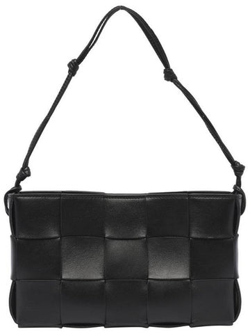 Bottega Veneta Intrecciato Cassette Leather Pouch Shoulder Bag Black