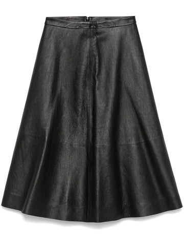 BALENCIAGA Flared Leather Skirt - High Waist Design