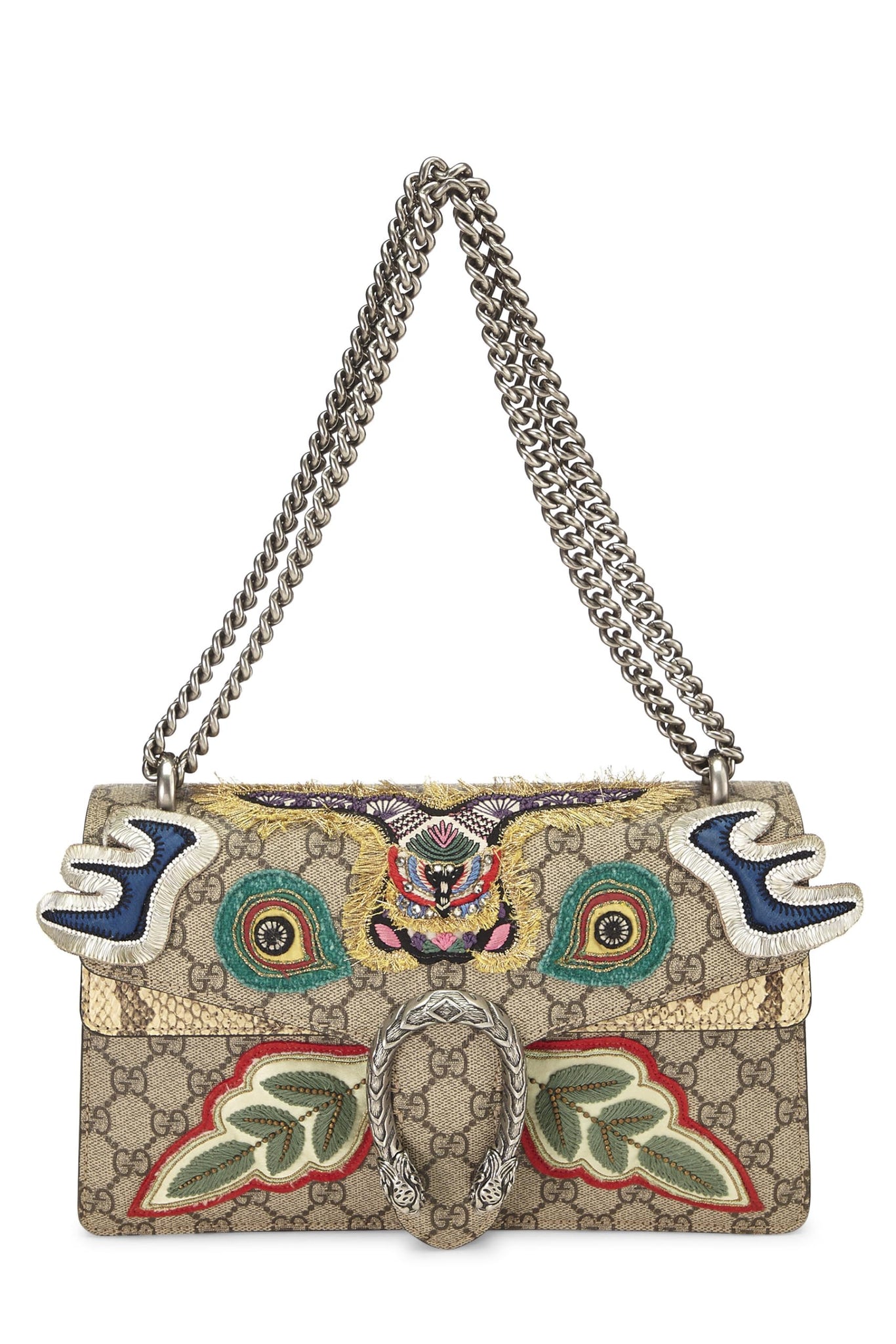Gucci, Multicolor Embroidered Dionysus Shoulder Bag Medium, Brown