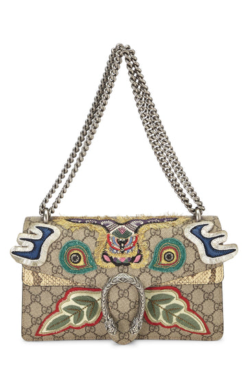 Gucci, Multicolor Embroidered Dionysus Shoulder Bag Medium, Brown