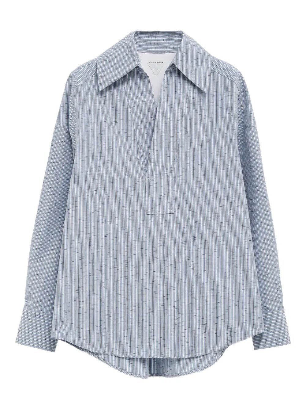 BOTTEGA VENETA Cotton and Linen Blouse with Rounded Hem for Women