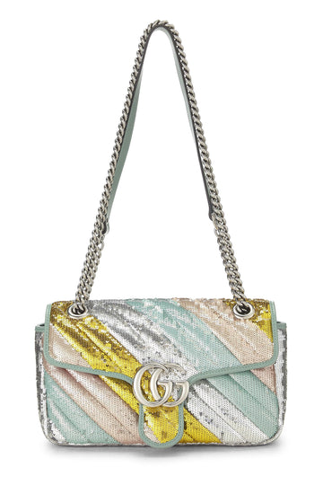 Gucci, Multicolor Sequin GG Marmont Shoulder Bag Small, Multi