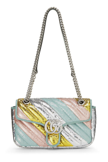 Gucci, Multicolor GG Sequin Marmont Shoulder Bag Small, Multi
