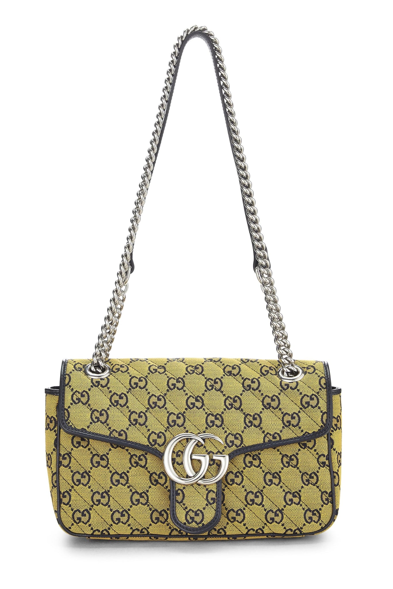 Gucci, Yellow GG Canvas Marmont Shoulder Bag Small, Yellow