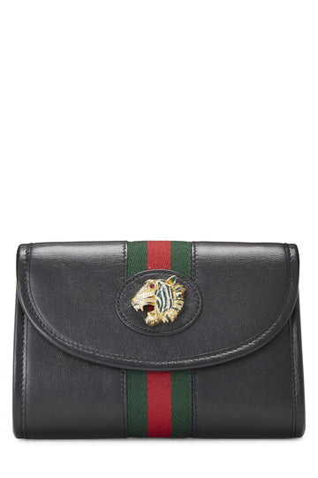 Gucci, Black Leather Web Rajah Shoulder Bag Mini, Black