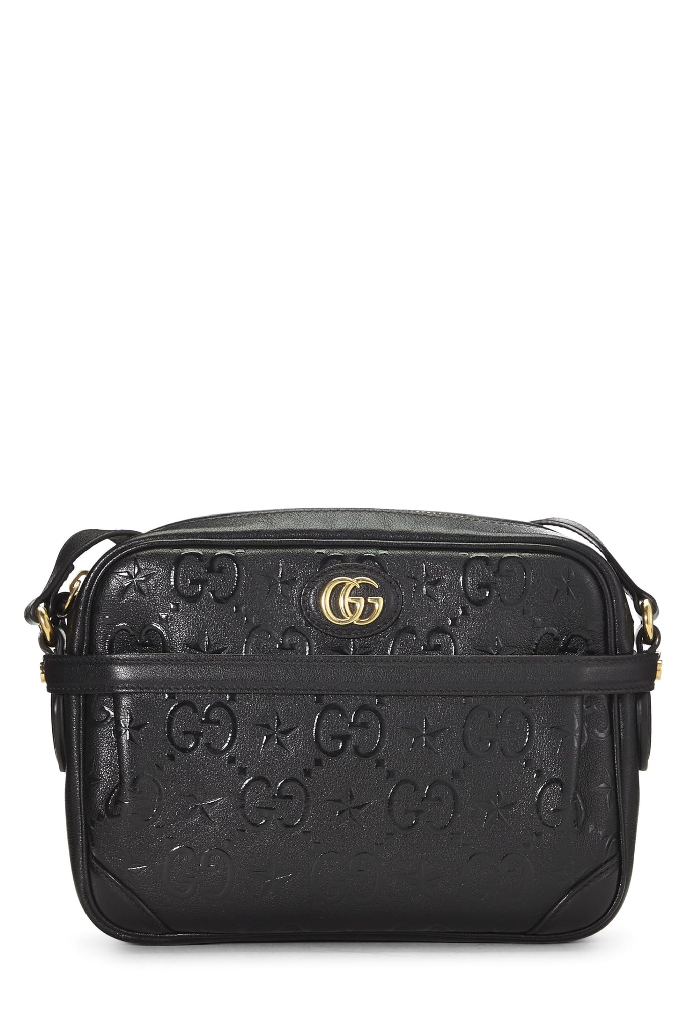 Gucci, Black Embossed GG Star Shoulder Bag Small, Black