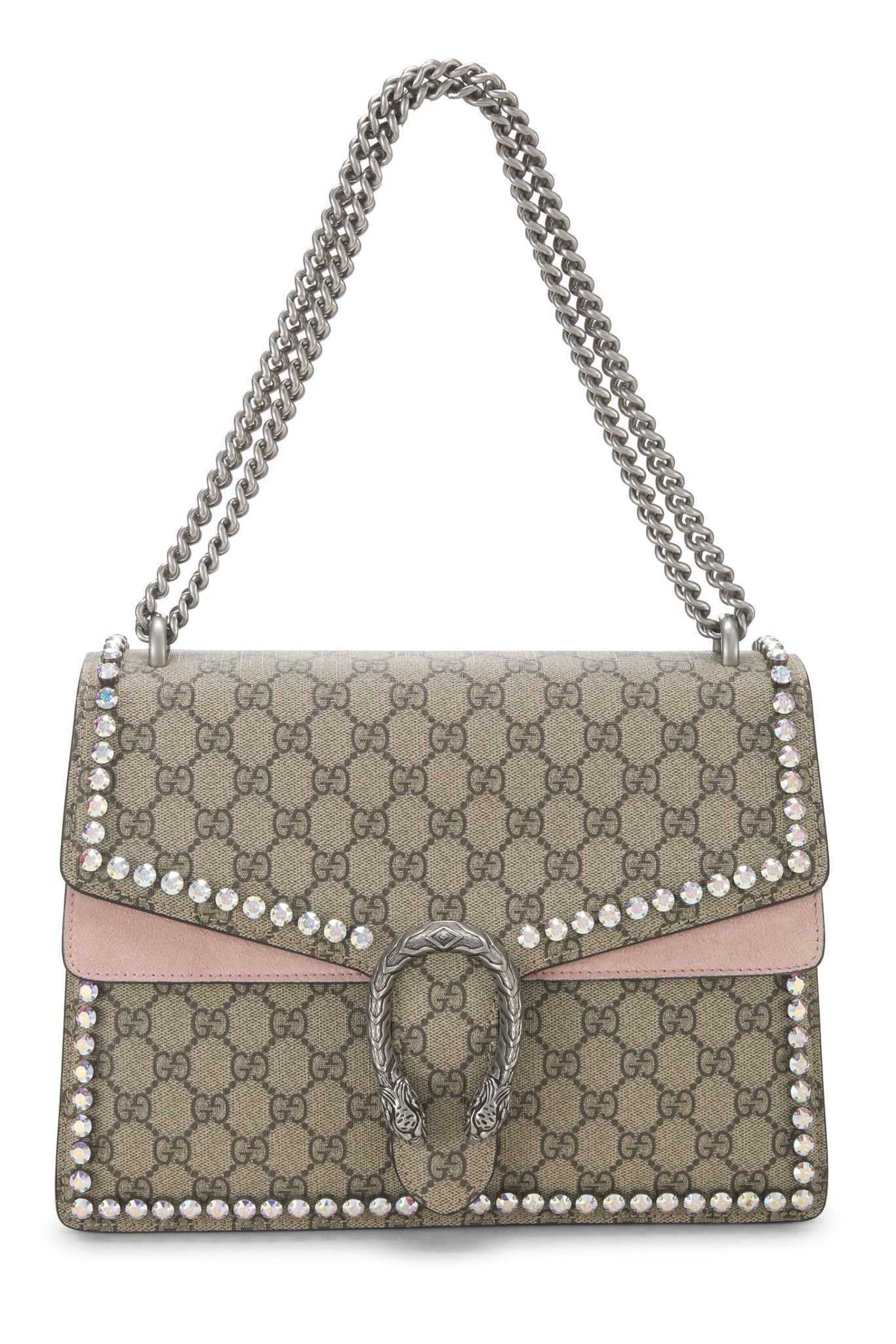 Gucci, Original GG Supreme Crystal Embellished Dionysus Shoulder Bag Medium, Pink