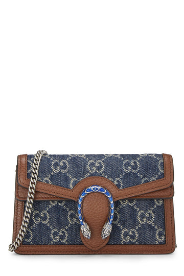 Gucci, Blue Denim Dionysus Shoulder Bag Super Mini, Blue