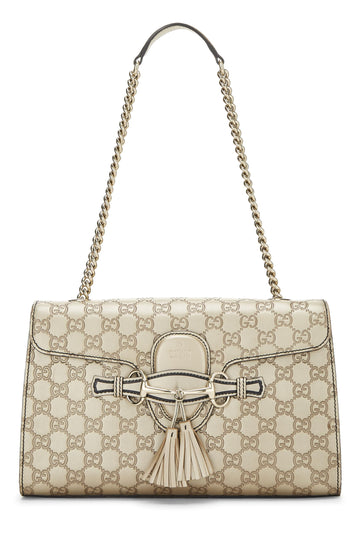Gucci, Gold Microguccissima Leather Emily Chain Shoulder Bag, Gold
