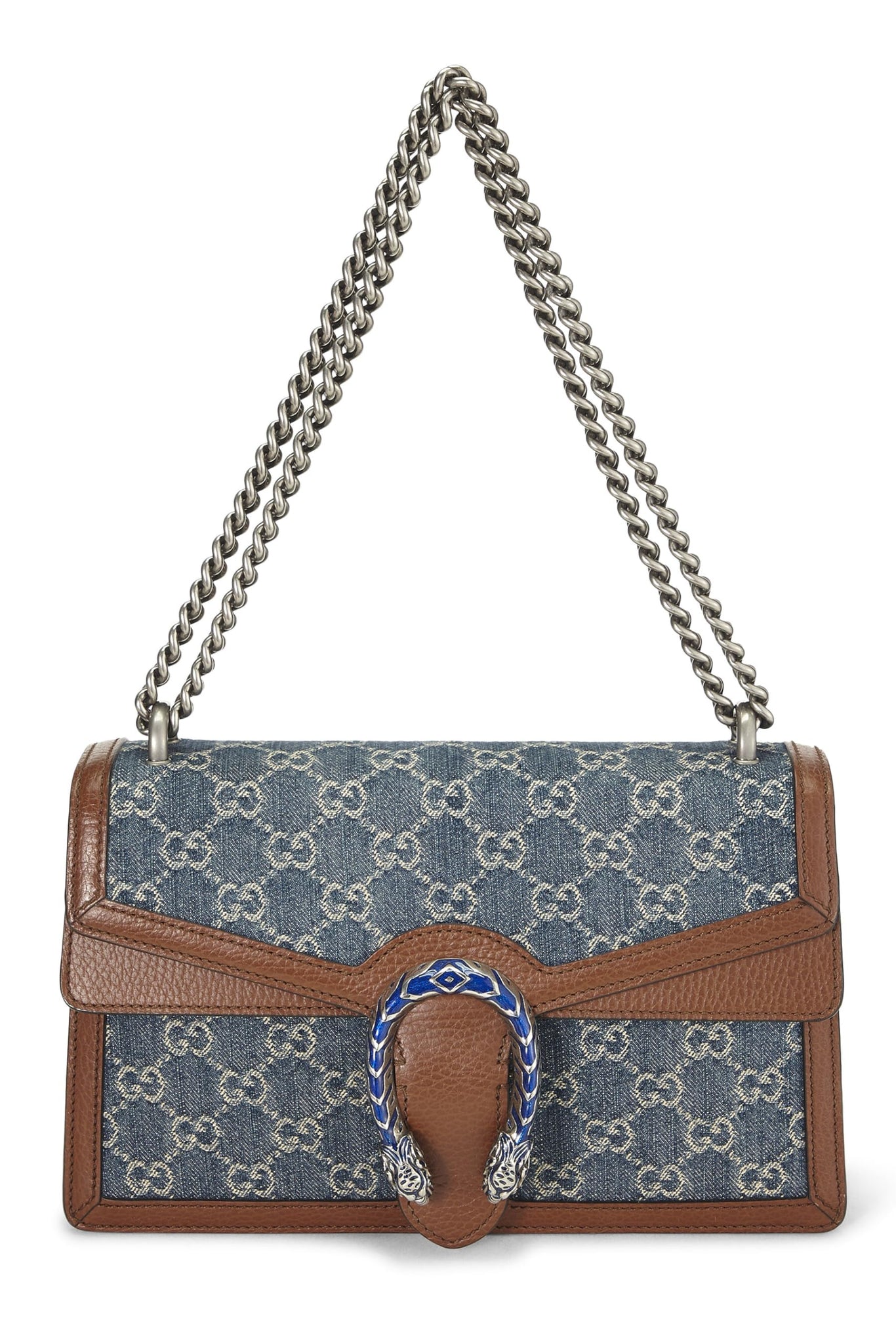 Gucci, Blue Denim Dionysus Shoulder Bag Small, Blue