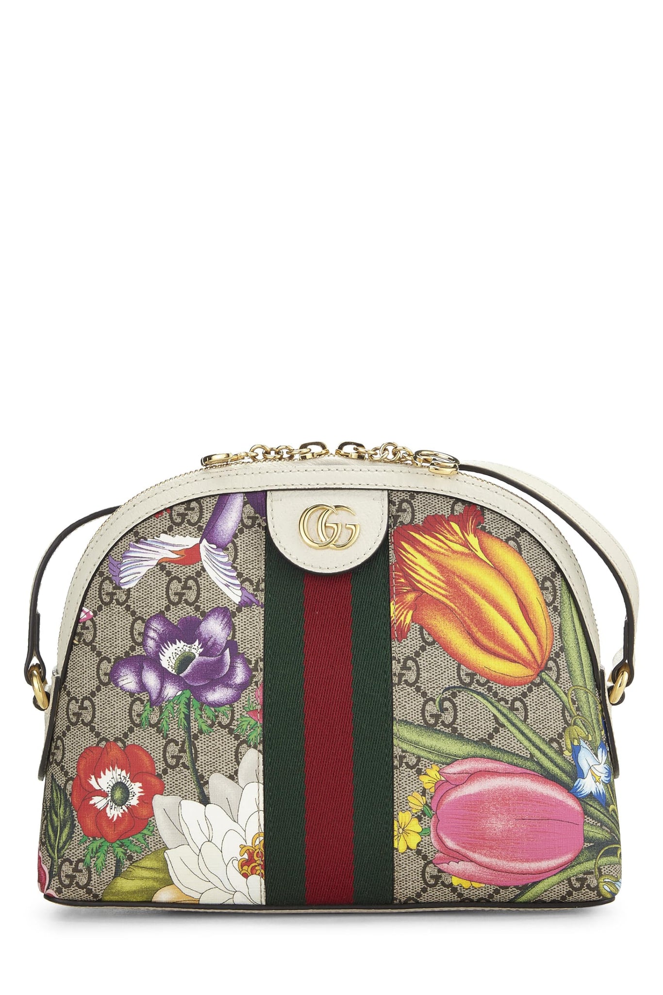 Gucci, Original GG Supreme Canvas Ophidia Dome Shoulder Bag Small, White