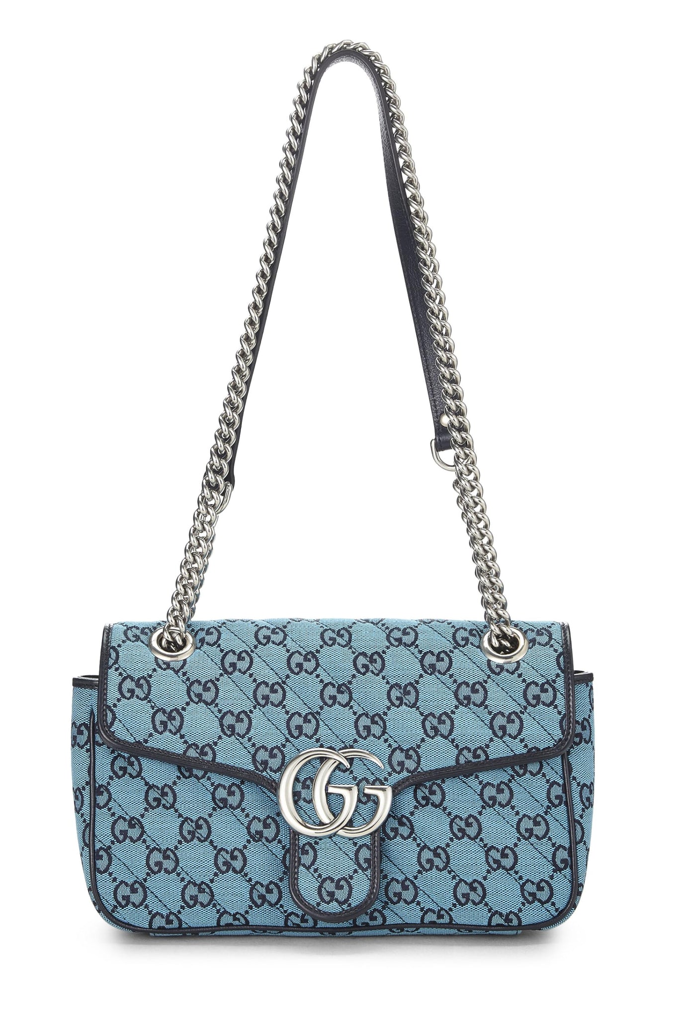 Gucci, Blue GG Canvas Marmont Shoulder Bag Small, Blue