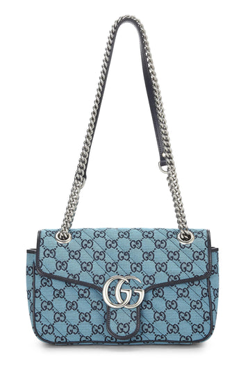 Gucci, Blue GG Canvas Marmont Shoulder Bag Small, Blue