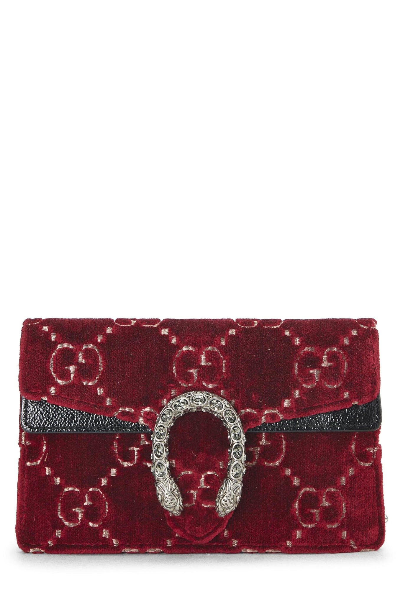 Gucci, Burgundy GG Velvet Dionysus Shoulder Bag Mini, Red