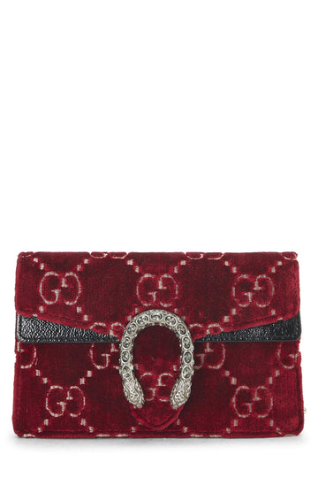 Gucci, Burgundy GG Velvet Dionysus Shoulder Bag Mini, Red
