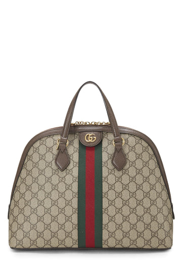 Gucci, Brown Original GG Supreme Ophidia Dome Shoulder Bag Small, Brown