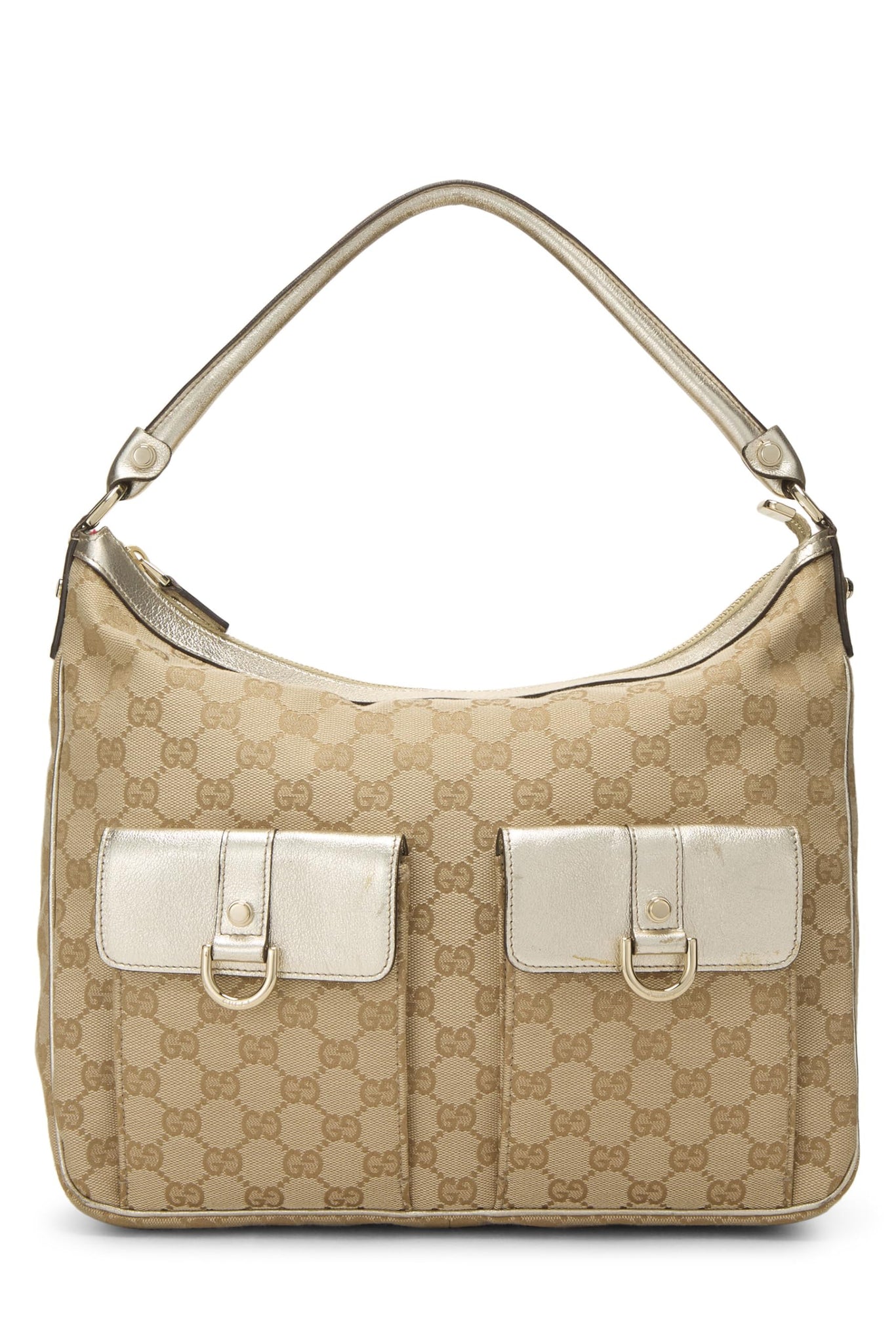 Gucci, Gold Original GG Canvas Abbey Shoulder Bag, Gold
