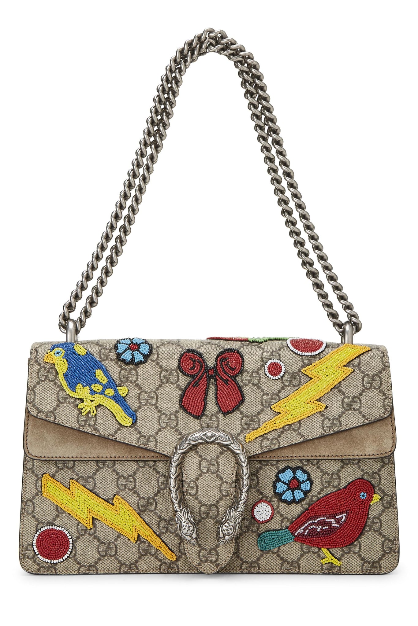 Gucci, Original GG Supreme Canvas Embellished Dionysus Shoulder Bag Small, Brown