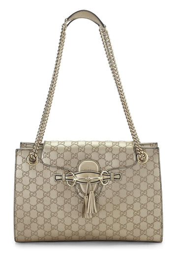 Gucci, Gold Guccissima Leather Emily Chain Shoulder Bag, Gold