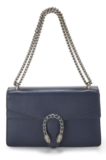 Gucci, Navy Leather Dionysus Shoulder Bag Small, Navy