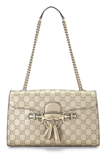 Gucci, Gold Microguccissima Leather Emily Chain Shoulder Bag, Gold
